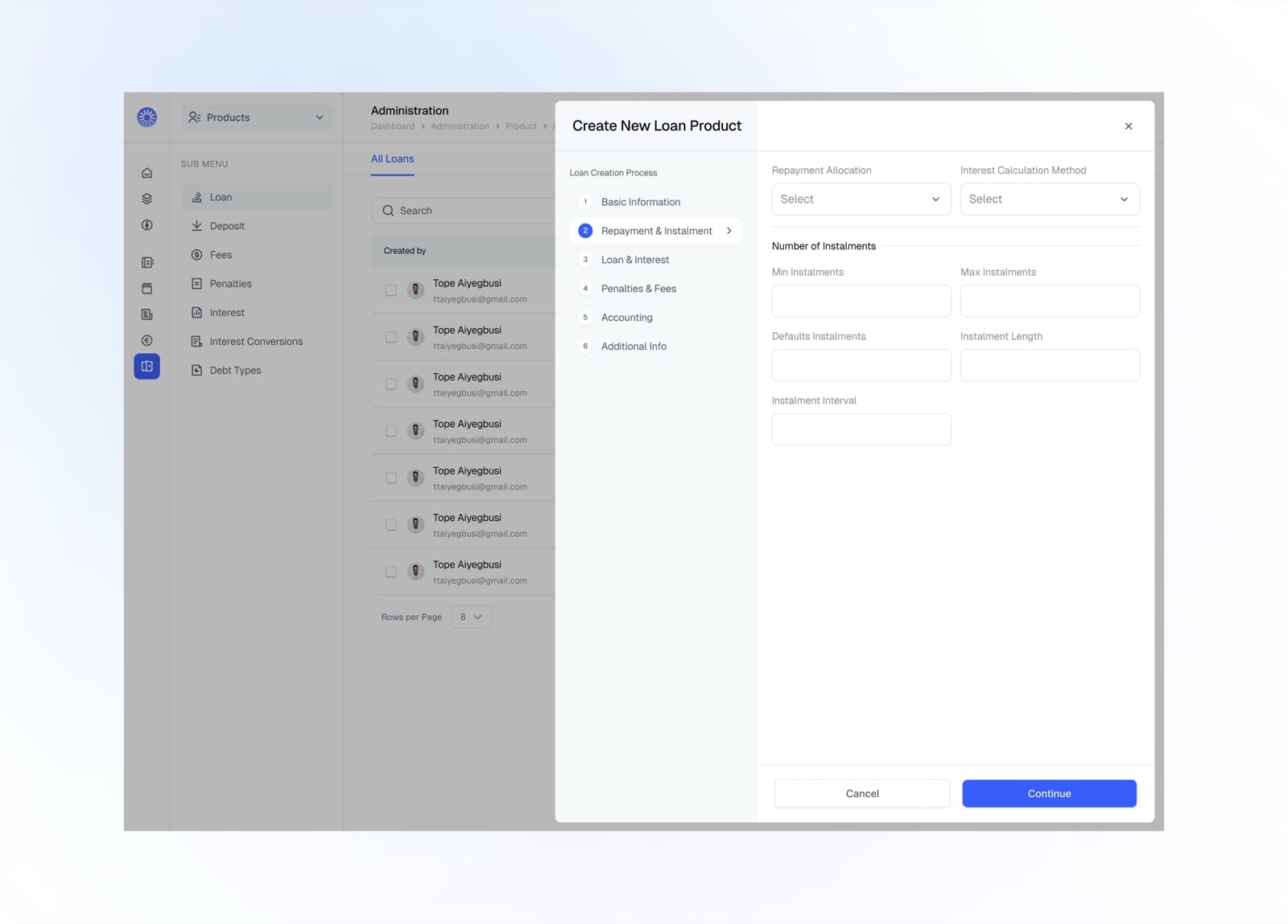 Create Loan Products 2