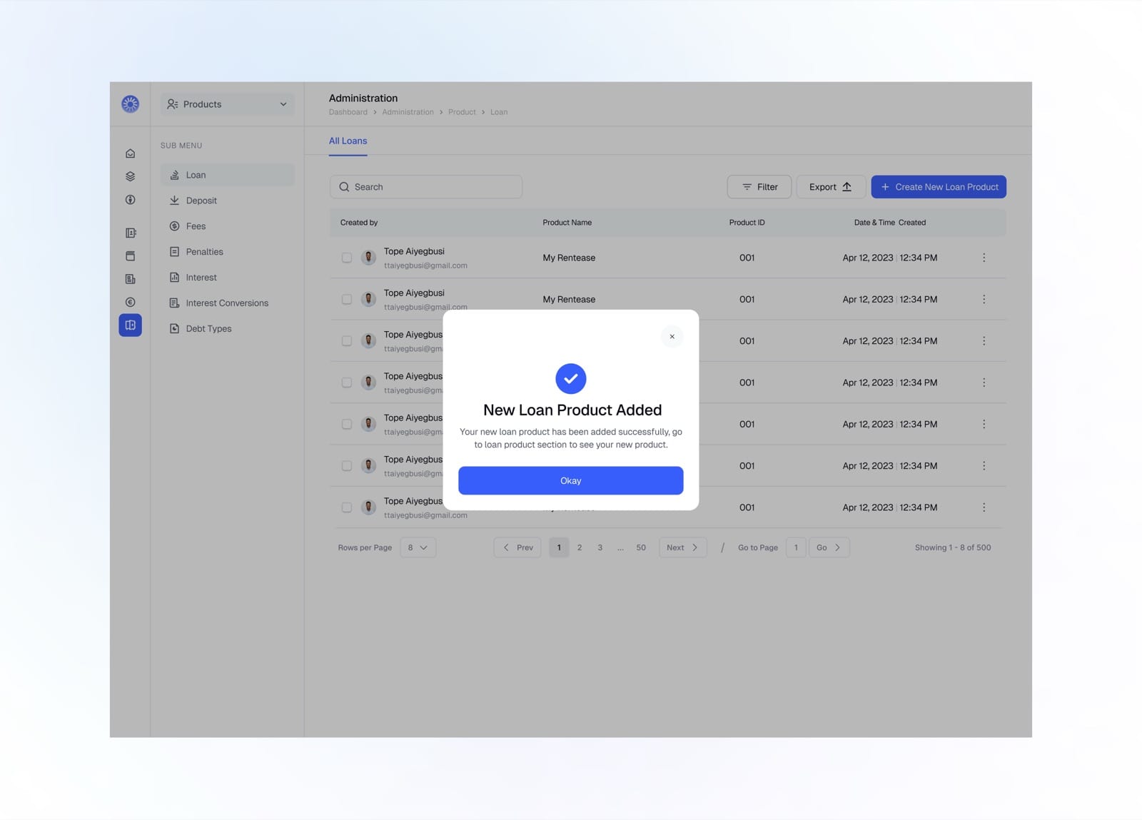 Create Loan Products 6