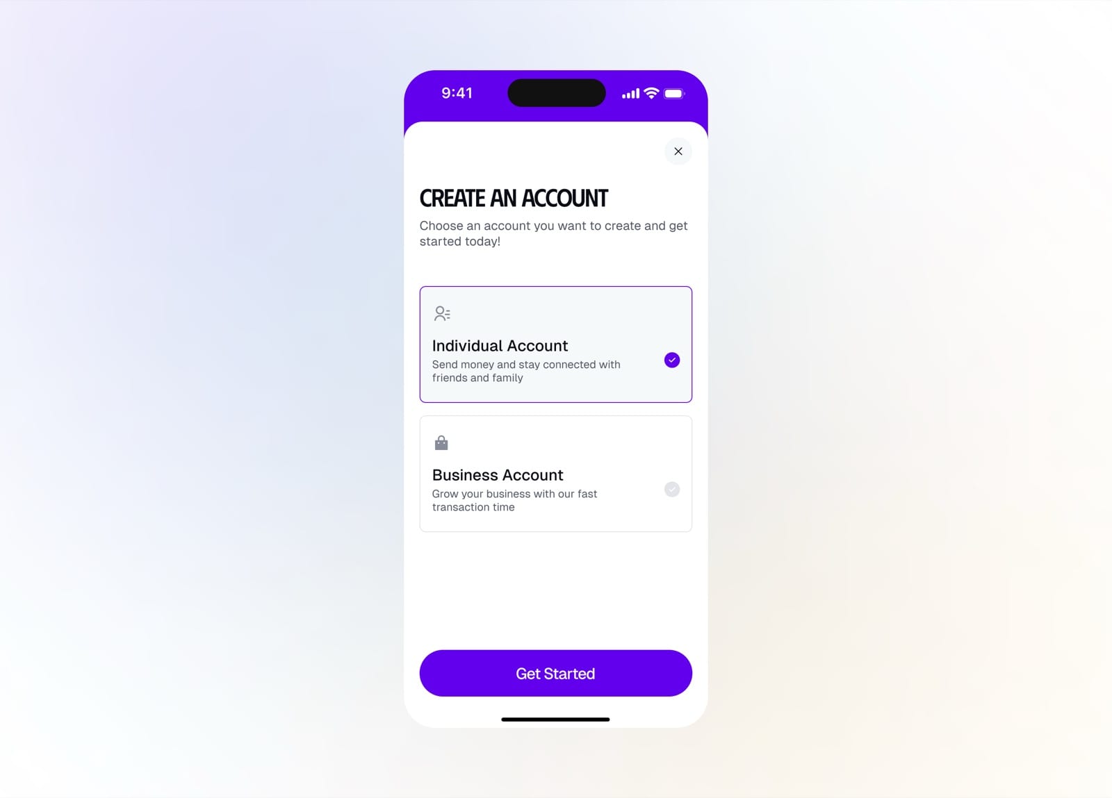 Create Account 1