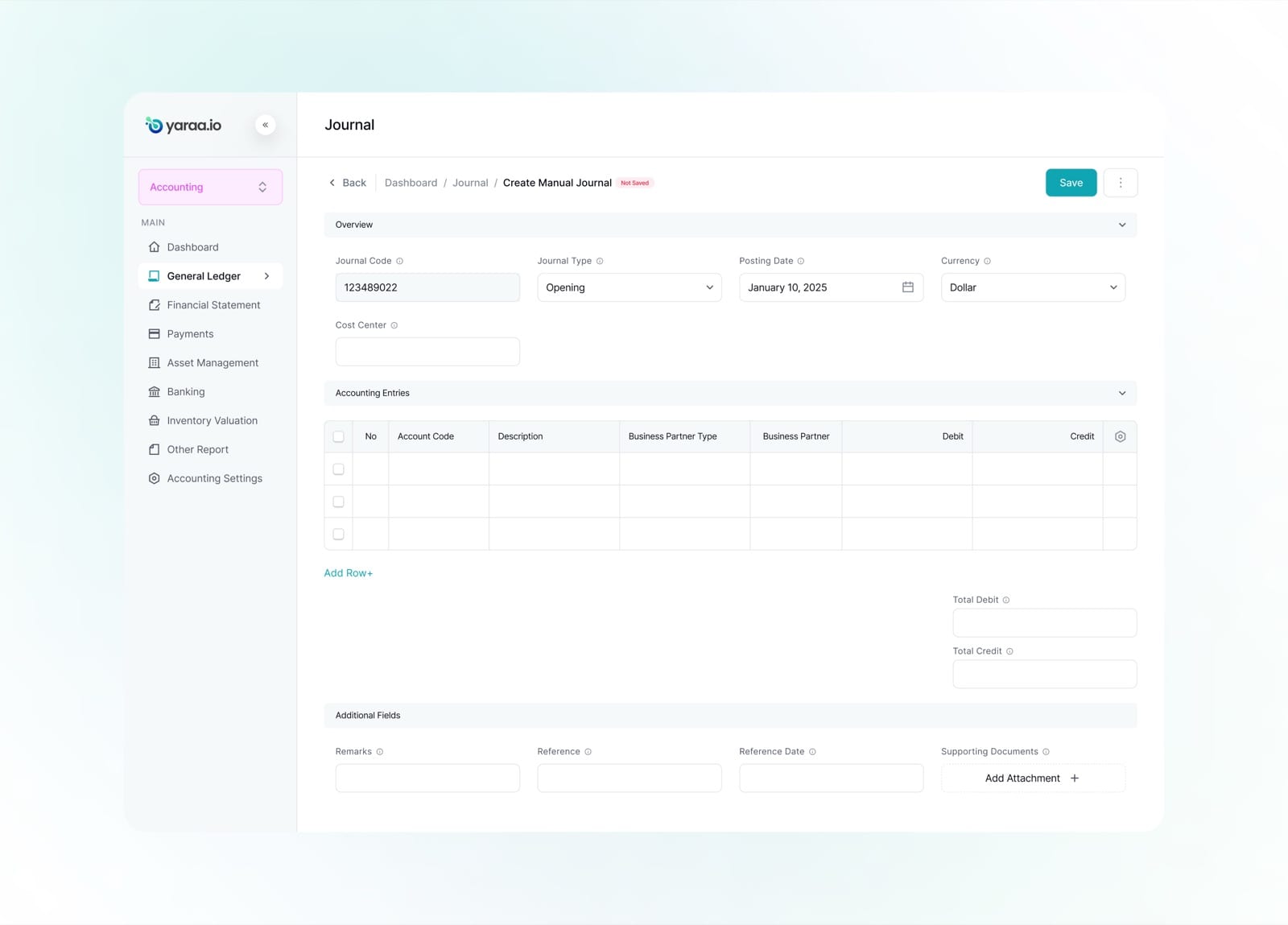 Create General Ledger 2