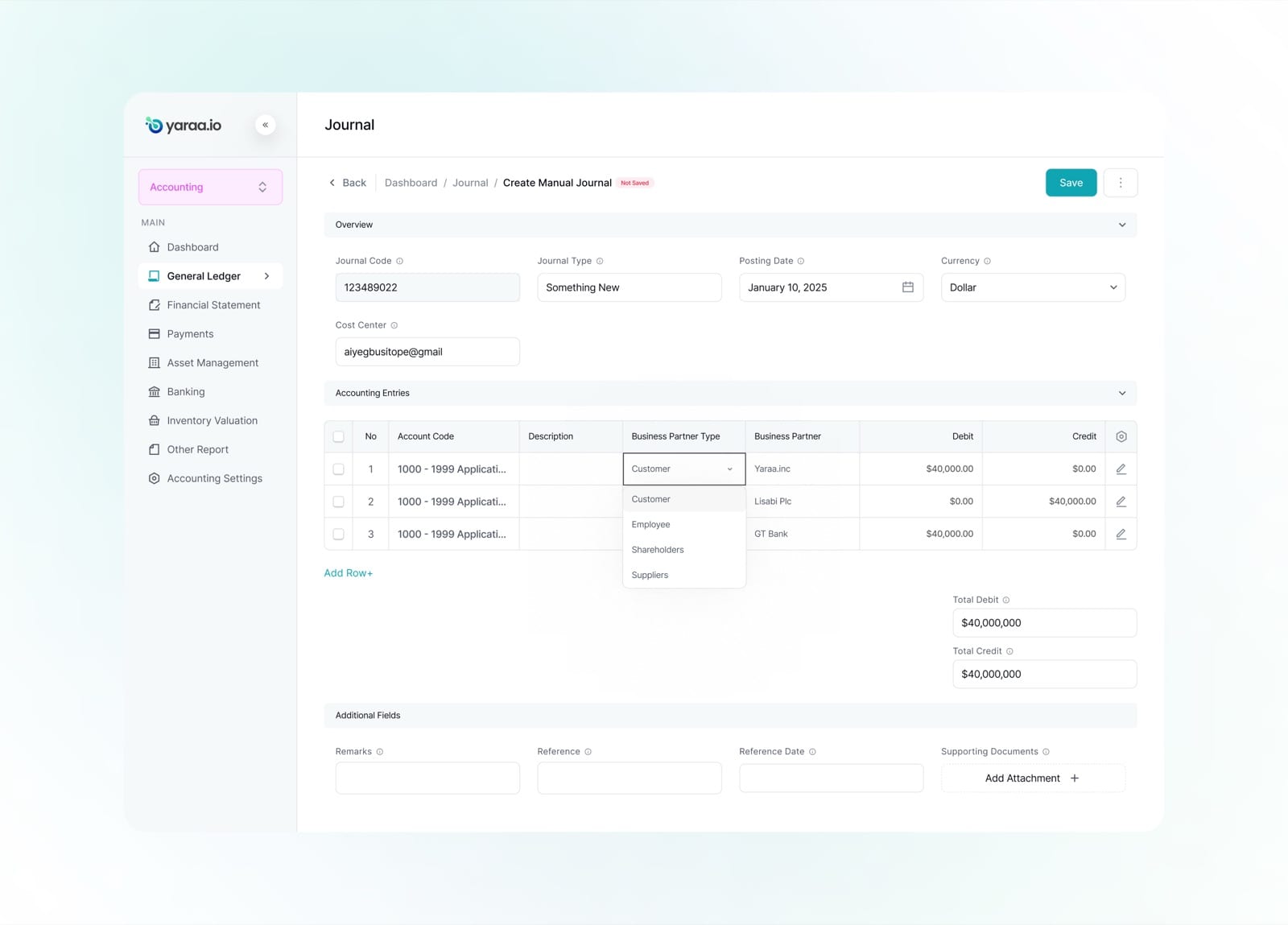 Create General Ledger 4