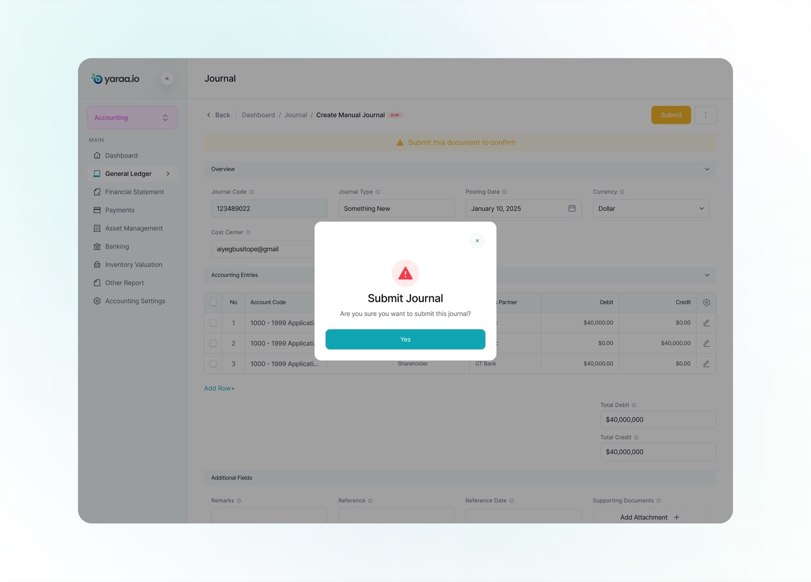 Create General Ledger 6